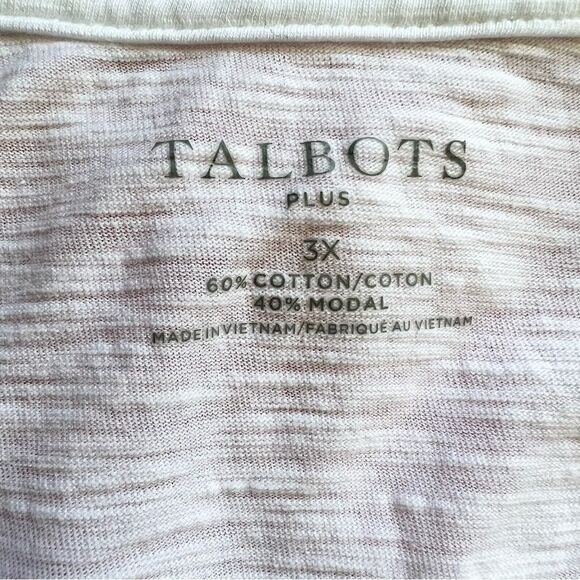 Talbots 3X Stretchy Cotton Modal Short Sleeve Knit Top Buttons on Shoulders - Picture 5 of 6